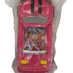 Pink toy car racing game water game 1980s vintage handheld toy